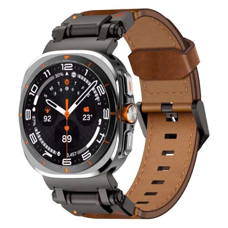 Explorer Edelstahl-Lederarmband für Samsung Galaxy Watch Ultra 47 mm / Ultra 2025