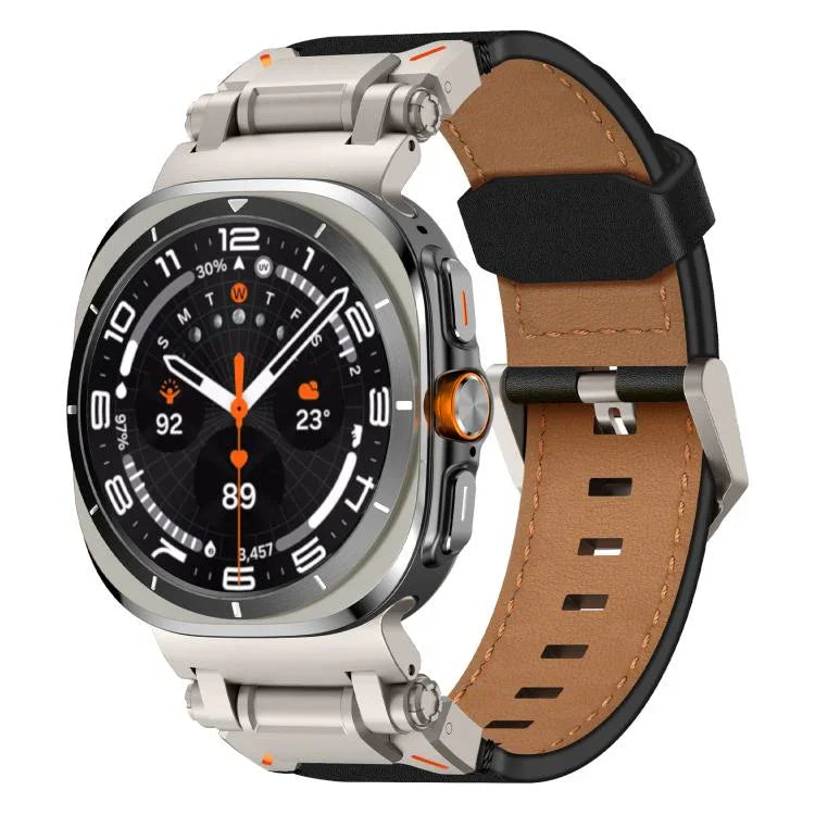 Explorer Edelstahl-Lederarmband für Samsung Galaxy Watch Ultra 47 mm / Ultra 2025