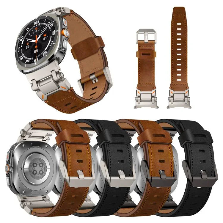 Explorer Edelstahl-Lederarmband für Samsung Galaxy Watch Ultra 47 mm / Ultra 2025