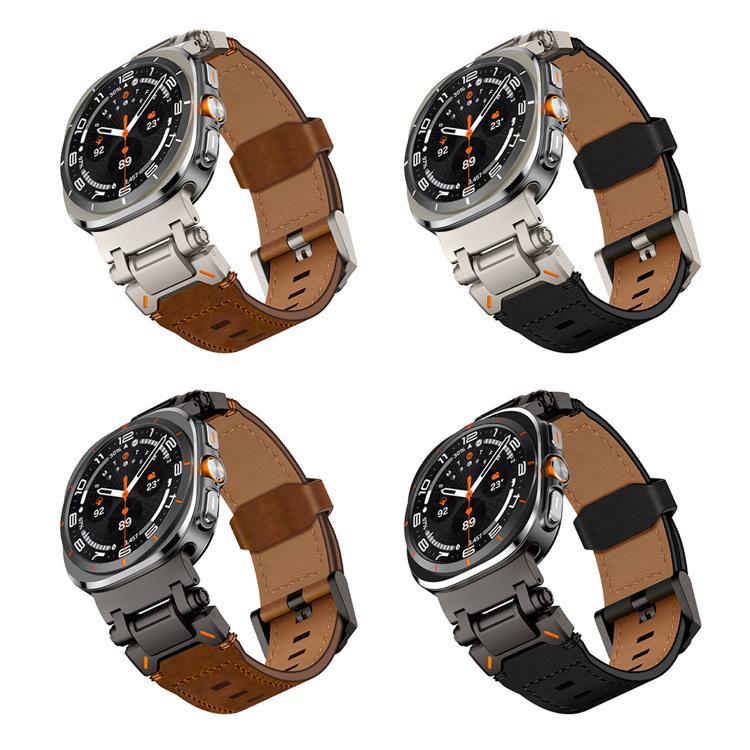 Explorer Edelstahl-Lederarmband für Samsung Galaxy Watch Ultra 47 mm / Ultra 2025