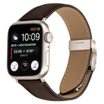 Litschi-Textur, Sternenlicht-Klapparmband aus Leder, passend für Apple Watch 46 mm / 49 mm / 45 mm / 44 mm und 42 mm / 41 mm / 40 mm / 38 mm