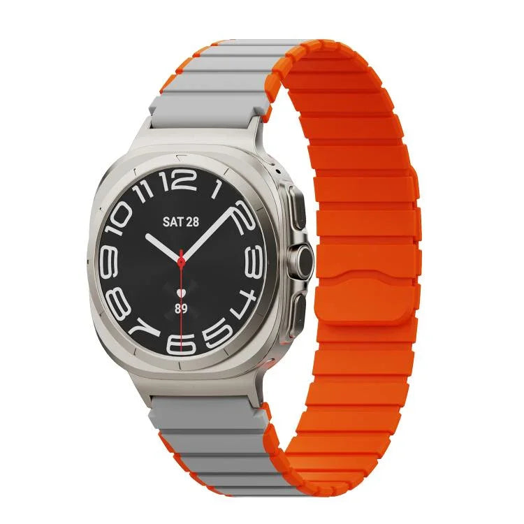 Magnetisches zweifarbiges Silikon-Uhrenarmband, für Samsung Galaxy Watch Ultra 47 mm / Ultra 2025