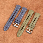 Silicone Hybrid Leather Watch Band, For Huawei Watch 5 42mm, For Huawei Watch 5 46mm