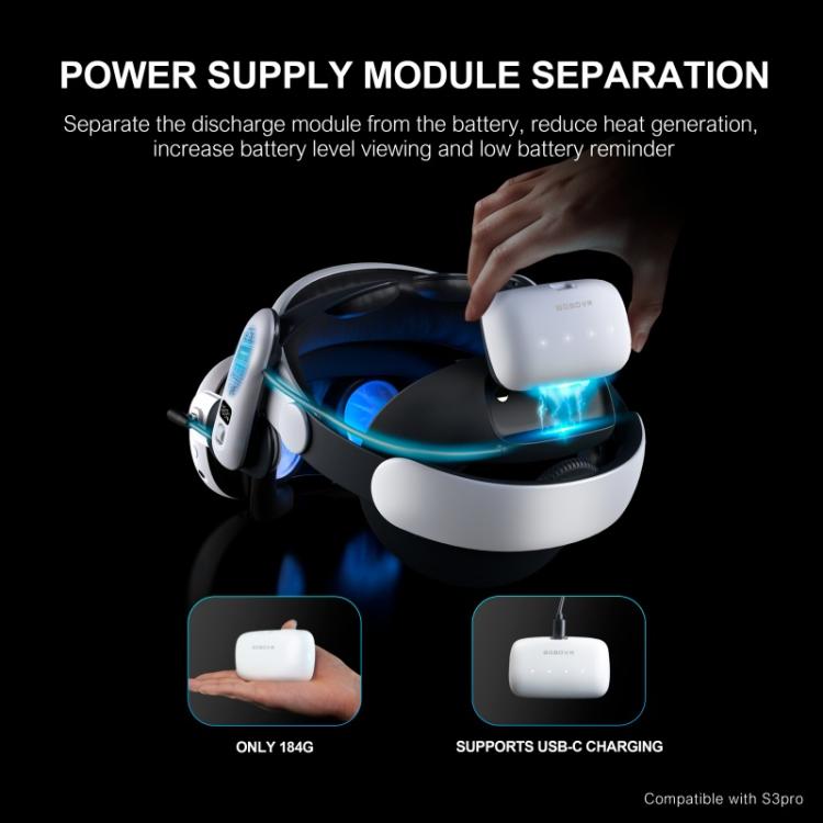 BOBOVR B100 für BOBOVR S3 Pro 10000mAh Ersatzakku VR-Kopfband-Zubehör, B100