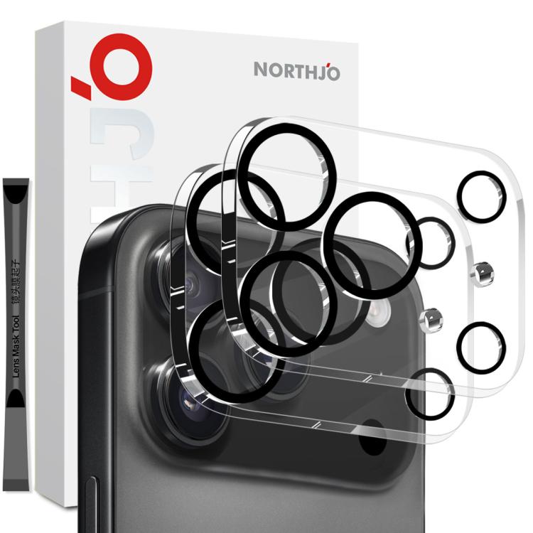 2 St. NORTHJO Kameraobjektivschutz 3D Night Shot Displayschutzfolie aus gehärtetem Glas, Für iPhone 17 Pro Max, Für iPhone 17 Pro, Für iPhone 17, Für iPhone Air