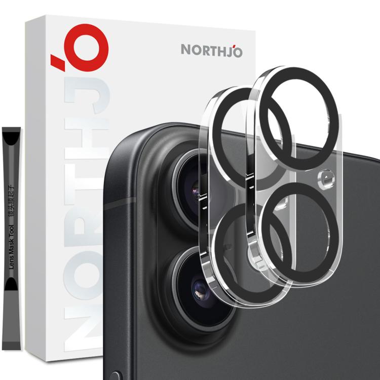 2 St. NORTHJO Kameraobjektivschutz 3D Night Shot Displayschutzfolie aus gehärtetem Glas, Für iPhone 17 Pro Max, Für iPhone 17 Pro, Für iPhone 17, Für iPhone Air