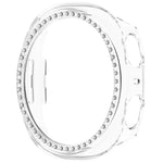 Halbverdecktes, hohles PC-Uhrengehäuse mit einreihigem Diamantmuster, passend für Samsung Galaxy Watch 8 (44 mm) und Samsung Galaxy Watch 8 (40 mm).