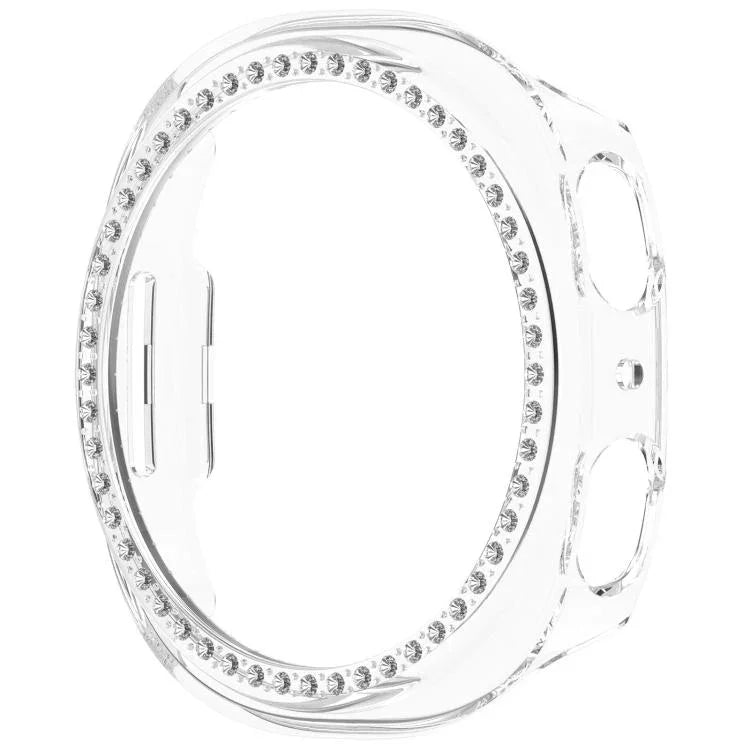 Halbverdecktes, hohles PC-Uhrengehäuse mit einreihigem Diamantmuster, passend für Samsung Galaxy Watch 8 (44 mm) und Samsung Galaxy Watch 8 (40 mm).