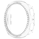 Halbverdecktes, hohles PC-Uhrengehäuse mit einreihigem Diamantmuster, passend für Samsung Galaxy Watch 8 (44 mm) und Samsung Galaxy Watch 8 (40 mm).