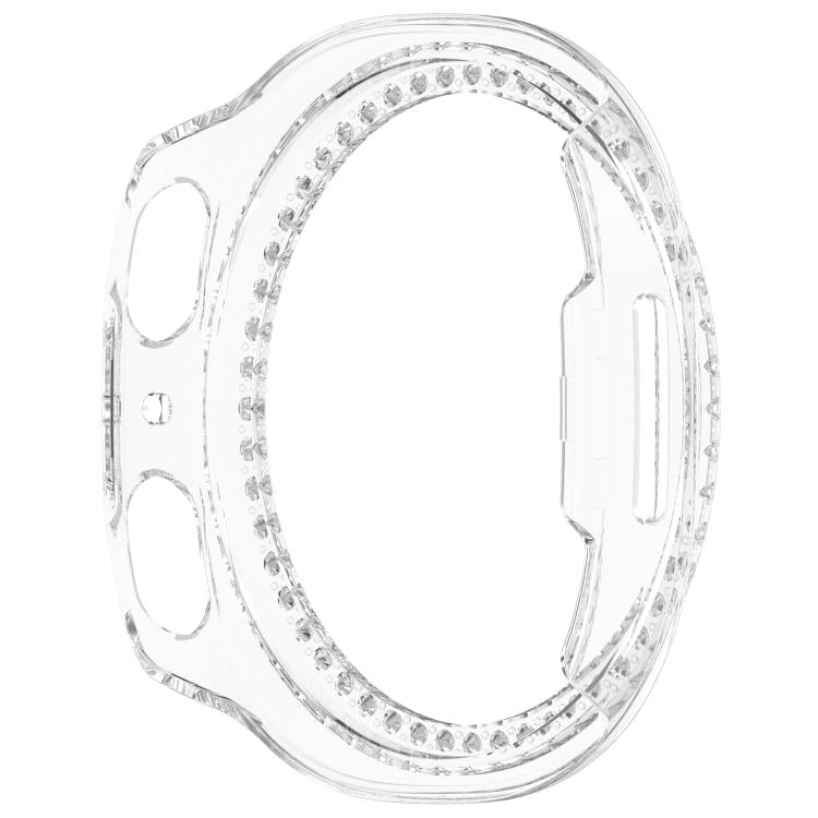 Halbverdecktes, hohles PC-Uhrengehäuse mit einreihigem Diamantmuster, passend für Samsung Galaxy Watch 8 (44 mm) und Samsung Galaxy Watch 8 (40 mm).