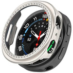 Halbverdecktes, hohles PC-Uhrengehäuse mit einreihigem Diamantmuster, passend für Samsung Galaxy Watch 8 (44 mm) und Samsung Galaxy Watch 8 (40 mm).