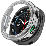 Halbverdecktes, hohles PC-Uhrengehäuse mit einreihigem Diamantmuster, passend für Samsung Galaxy Watch 8 (44 mm) und Samsung Galaxy Watch 8 (40 mm).