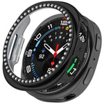 Halbverdecktes, hohles PC-Uhrengehäuse mit einreihigem Diamantmuster, passend für Samsung Galaxy Watch 8 (44 mm) und Samsung Galaxy Watch 8 (40 mm).