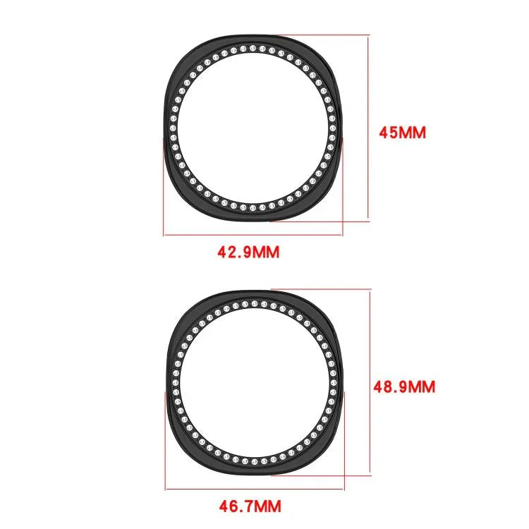 Halbverdecktes, hohles PC-Uhrengehäuse mit einreihigem Diamantmuster, passend für Samsung Galaxy Watch 8 (44 mm) und Samsung Galaxy Watch 8 (40 mm).