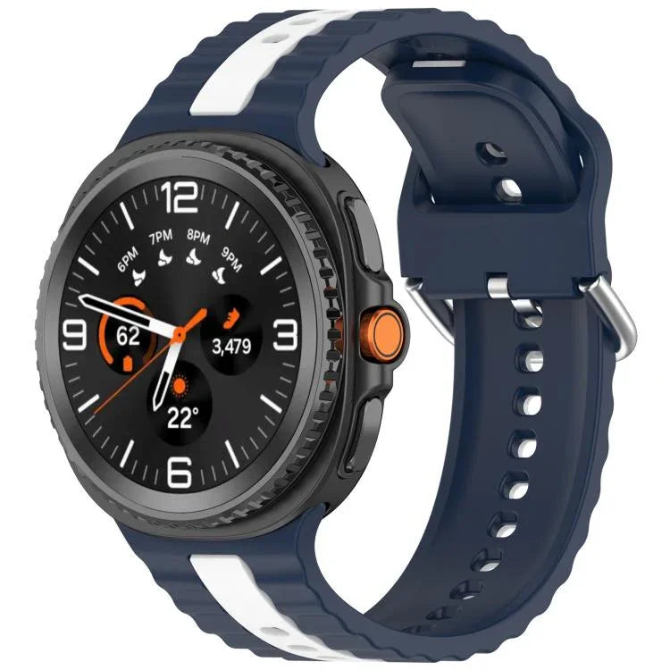 Vertikales zweifarbiges Silikon-Uhrenarmband, für Samsung Galaxy Watch8 / Watch8 Classic