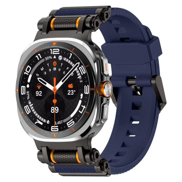 Metal Watch Connector Silicone Watch Band, For Samsung Galaxy Watch Ultra 47mm / Ultra 2025