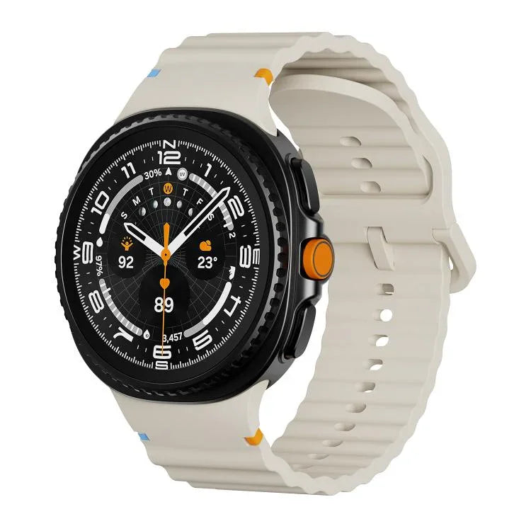 Silikonarmband mit Wellenmuster, Ziernähten und farbiger Schnalle, für Samsung Galaxy Watch8 / Watch8 Classic