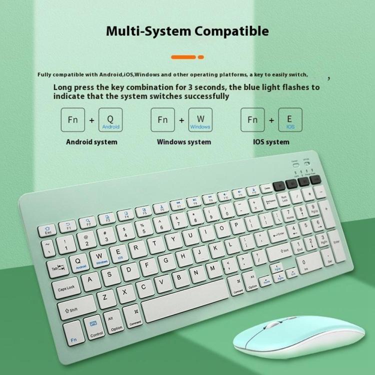 2858+030 Wiederaufladbares kabelloses Bluetooth-Tastatur-Maus-Set mit 800/1200/1600 DPI