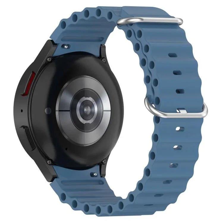 Marine-silbernes Silikon-Uhrenarmband mit Dornschließe, passend für Samsung Galaxy Watch 7 40/44 mm