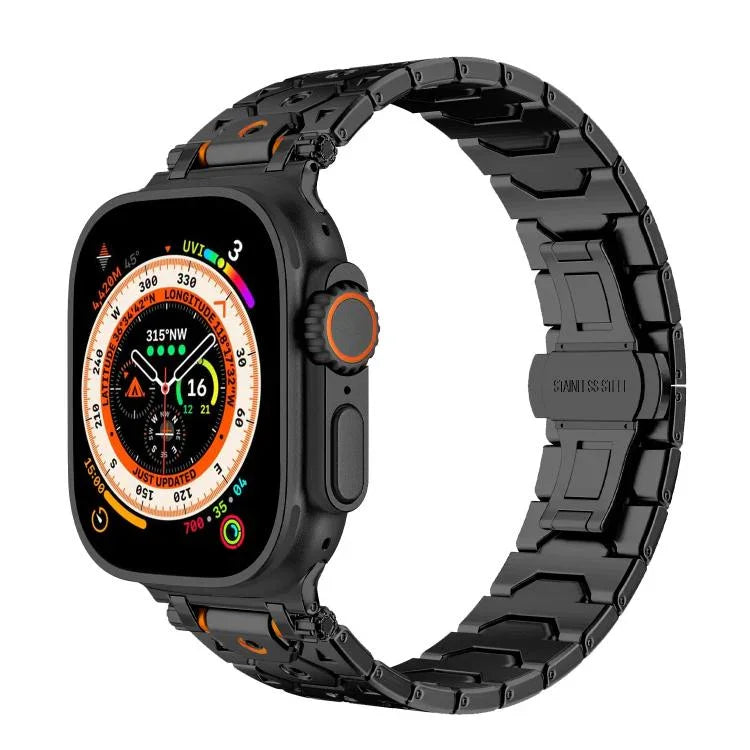 Achteckige Edelstahl-Uhr, für Apple Watch 46 mm / 49 mm / 45 mm / 44 mm