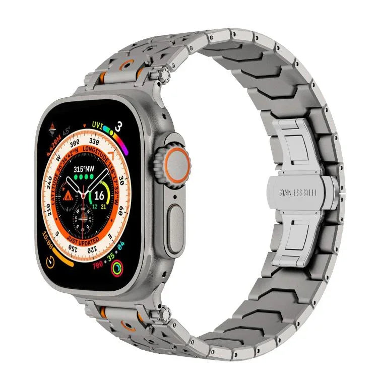 Achteckige Edelstahl-Uhr, für Apple Watch 46 mm / 49 mm / 45 mm / 44 mm