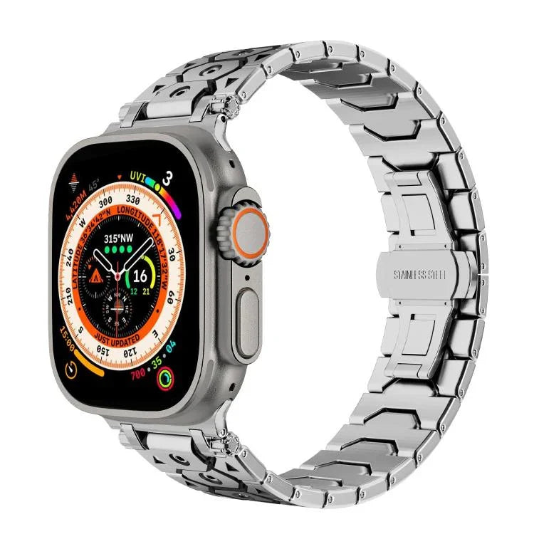 Achteckige Edelstahl-Uhr, für Apple Watch 46 mm / 49 mm / 45 mm / 44 mm