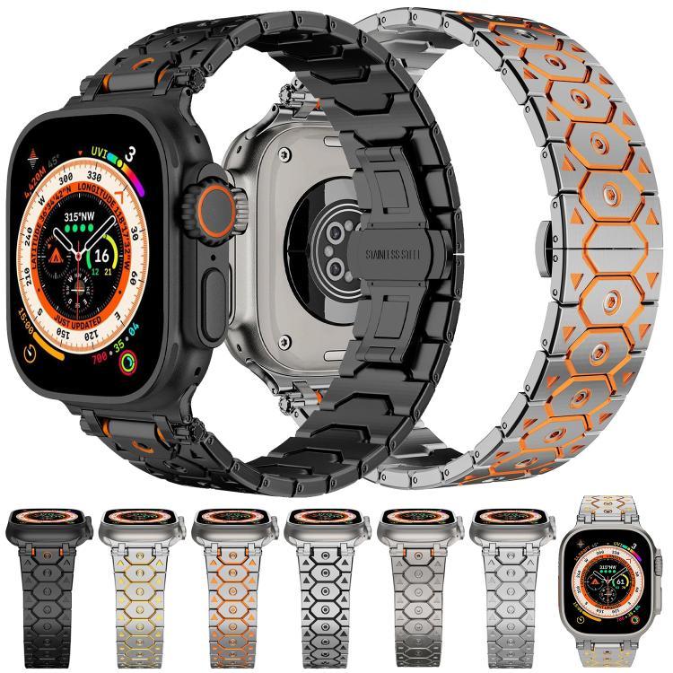 Achteckige Edelstahl-Uhr, für Apple Watch 46 mm / 49 mm / 45 mm / 44 mm