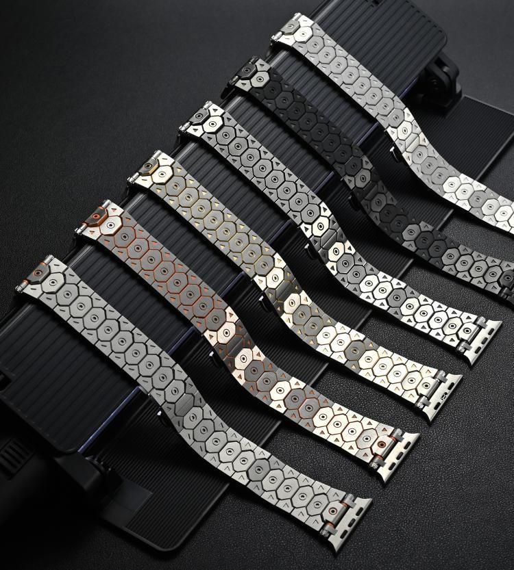 Achteckige Edelstahl-Uhr, für Apple Watch 46 mm / 49 mm / 45 mm / 44 mm