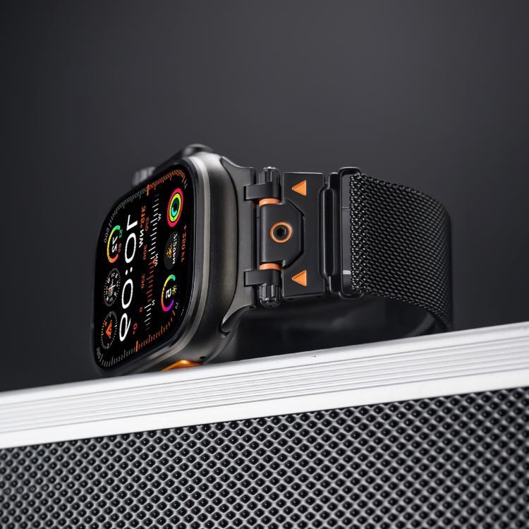 Magnetisches Milanaise-Armband aus Stahl, für Apple Watch 46 mm / 49 mm / 45 mm / 44 mm