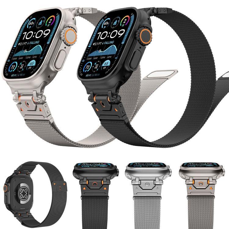 Magnetisches Milanaise-Armband aus Stahl, für Apple Watch 46 mm / 49 mm / 45 mm / 44 mm