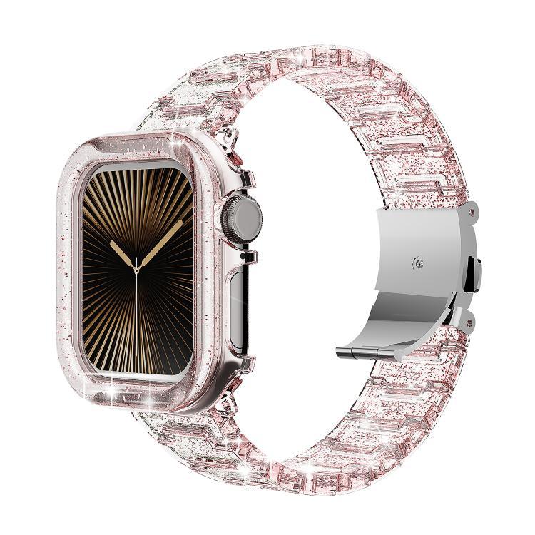 Armband aus Epoxidharz mit Chamäleon-Optik, passend für Apple Watch Series 10 (46 mm, 42 mm, 44/45 mm, 40/41 mm und 49 mm).