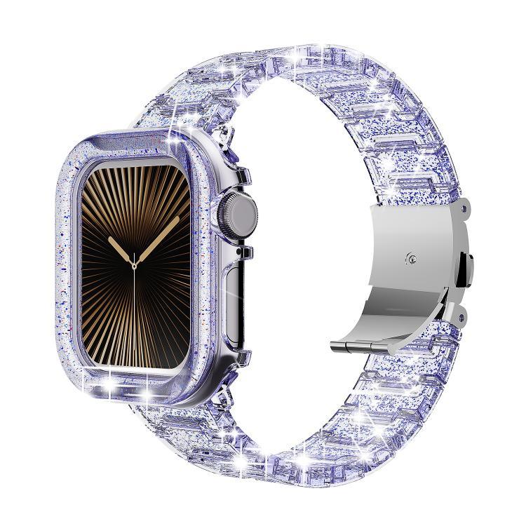 Armband aus Epoxidharz mit Chamäleon-Optik, passend für Apple Watch Series 10 (46 mm, 42 mm, 44/45 mm, 40/41 mm und 49 mm).