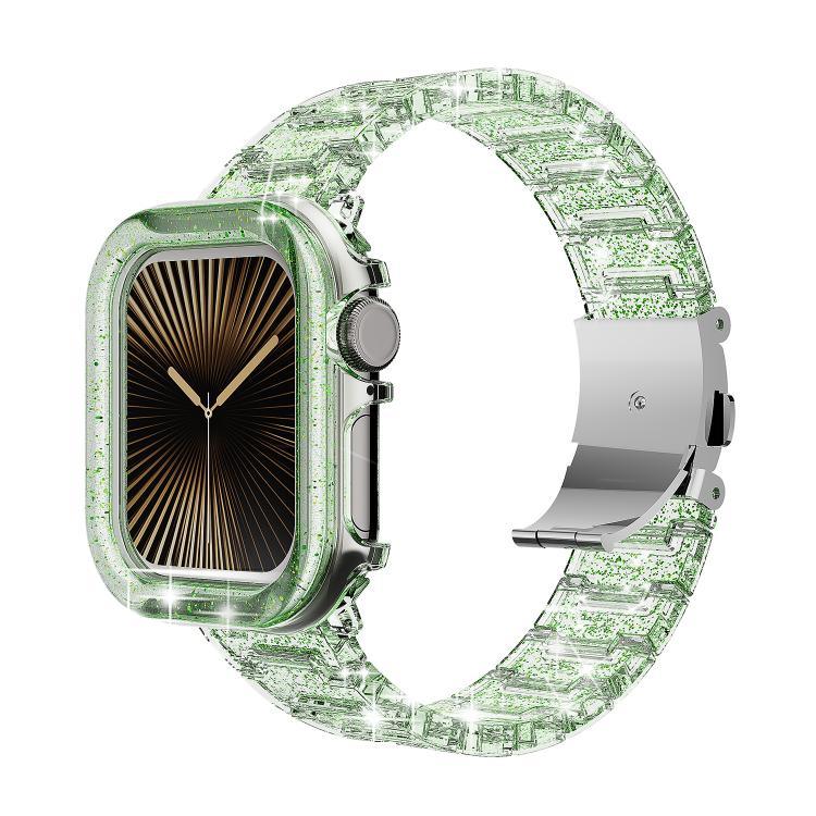 Armband aus Epoxidharz mit Chamäleon-Optik, passend für Apple Watch Series 10 (46 mm, 42 mm, 44/45 mm, 40/41 mm und 49 mm).