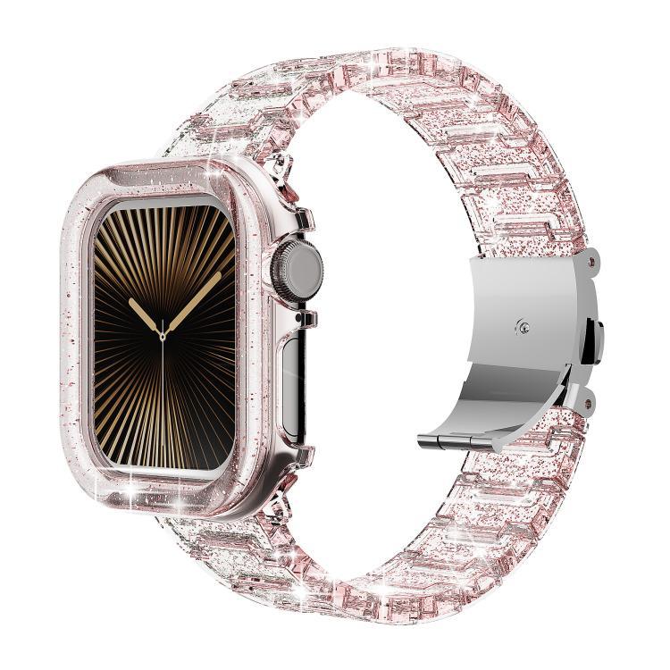 Armband aus Epoxidharz mit Chamäleon-Optik, passend für Apple Watch Series 10 (46 mm, 42 mm, 44/45 mm, 40/41 mm und 49 mm).
