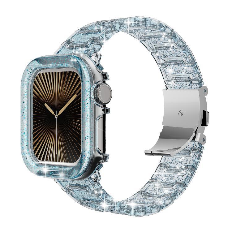 Armband aus Epoxidharz mit Chamäleon-Optik, passend für Apple Watch Series 10 (46 mm, 42 mm, 44/45 mm, 40/41 mm und 49 mm).