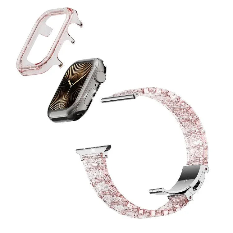 Armband aus Epoxidharz mit Chamäleon-Optik, passend für Apple Watch Series 10 (46 mm, 42 mm, 44/45 mm, 40/41 mm und 49 mm).