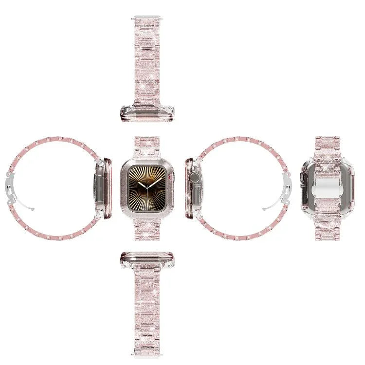 Armband aus Epoxidharz mit Chamäleon-Optik, passend für Apple Watch Series 10 (46 mm, 42 mm, 44/45 mm, 40/41 mm und 49 mm).