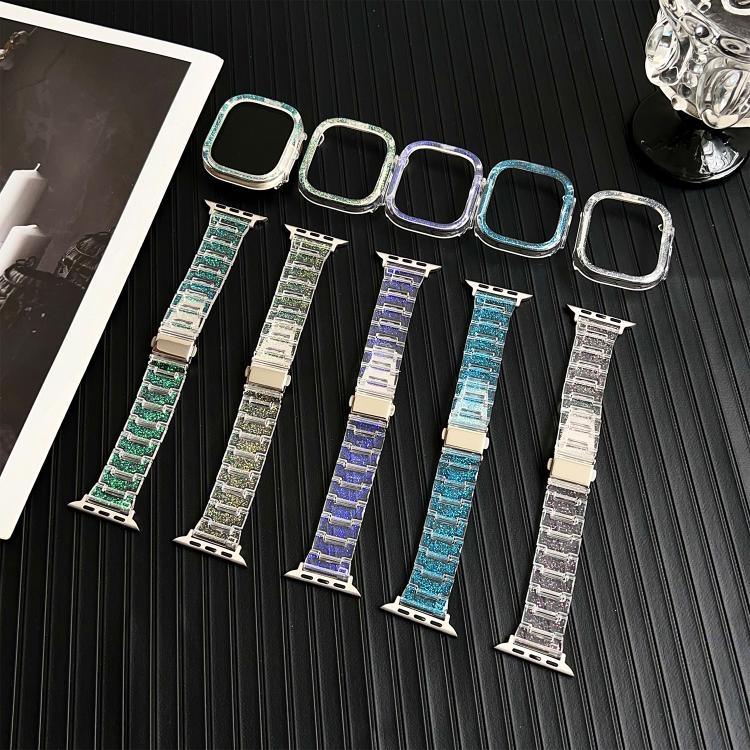 Armband aus Epoxidharz mit Chamäleon-Optik, passend für Apple Watch Series 10 (46 mm, 42 mm, 44/45 mm, 40/41 mm und 49 mm).