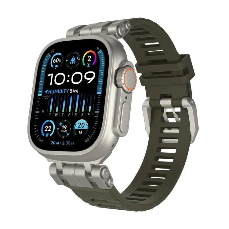 H016 Funktionsarmband aus TPU mit Köperbindung, passend für Apple Watch 46 mm / 49 mm / 45 mm / 44 mm
