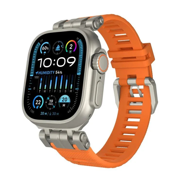 H016 Funktionsarmband aus TPU mit Köperbindung, passend für Apple Watch 46 mm / 49 mm / 45 mm / 44 mm
