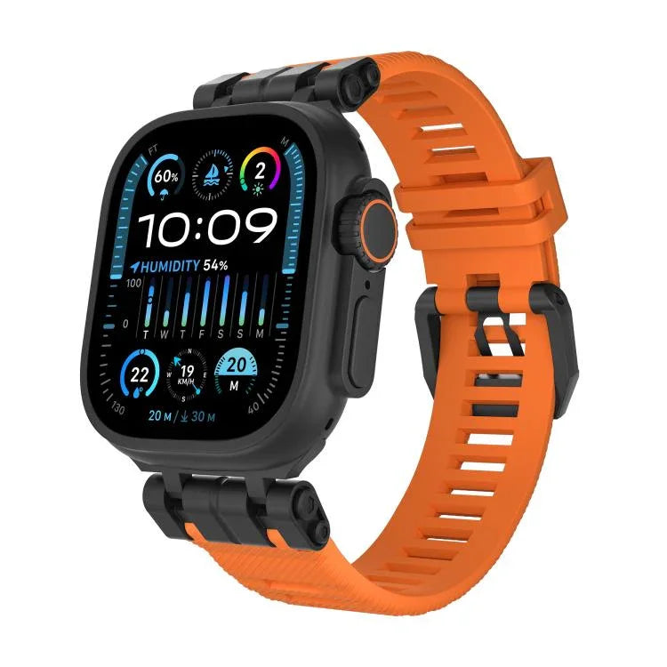 H016 Funktionsarmband aus TPU mit Köperbindung, passend für Apple Watch 46 mm / 49 mm / 45 mm / 44 mm