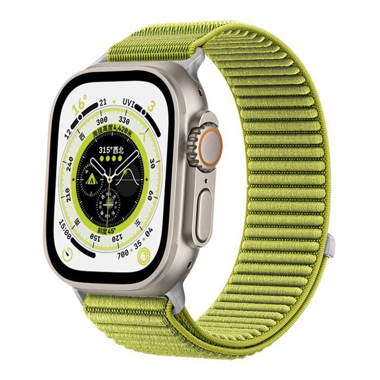 Gewebtes Nylon-Armband mit Klettverschluss und Metallschnittstelle, passend für Apple Watch 46 mm / 49 mm / 45 mm / 44 mm und 42 mm / 41 mm / 40 mm / 38 mm