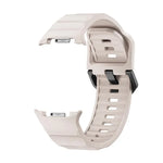 Schwarzes Silikon-Uhrenarmband mit Wellenmuster und Dornschließe, passend für Samsung Galaxy Watch8 / Watch8 Classic