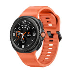 Schwarzes Silikon-Uhrenarmband mit Wellenmuster und Dornschließe, passend für Samsung Galaxy Watch8 / Watch8 Classic