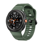 Schwarzes Silikon-Uhrenarmband mit Wellenmuster und Dornschließe, passend für Samsung Galaxy Watch8 / Watch8 Classic