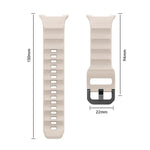 Schwarzes Silikon-Uhrenarmband mit Wellenmuster und Dornschließe, passend für Samsung Galaxy Watch8 / Watch8 Classic
