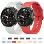 For Samsung Galaxy Watch8 / Watch8 Classic Solid Color Stitched Silicone Watch Band, S, M