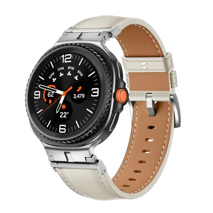 Uhrenarmband aus echtem Leder mit Metallkopfanschluss, passend für Samsung Galaxy Watch8 / Watch8 Classic