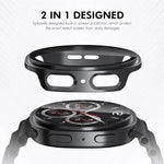 ENKAY Hat-Prince Schutzhülle aus gehärtetem Glas mit integriertem PC-Gehäuse, passend für Samsung Galaxy Watch8 44 mm und 40 mm