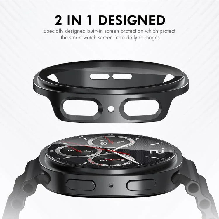 ENKAY Hat-Prince Schutzhülle aus gehärtetem Glas mit integriertem PC-Gehäuse, passend für Samsung Galaxy Watch8 44 mm und 40 mm